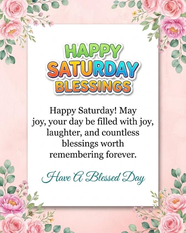 Happy Saturday Blessings 